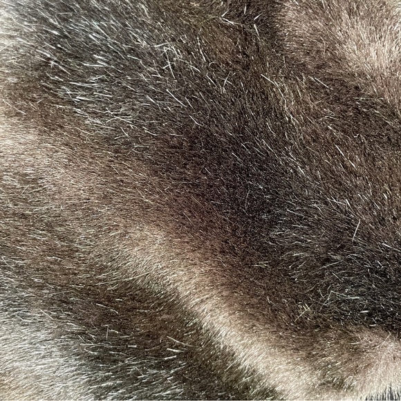 Vintage Style VI Dark Mink Faux Fur Coat with Brown  Suede Leather Fringe Belt - Picture 7 of 15